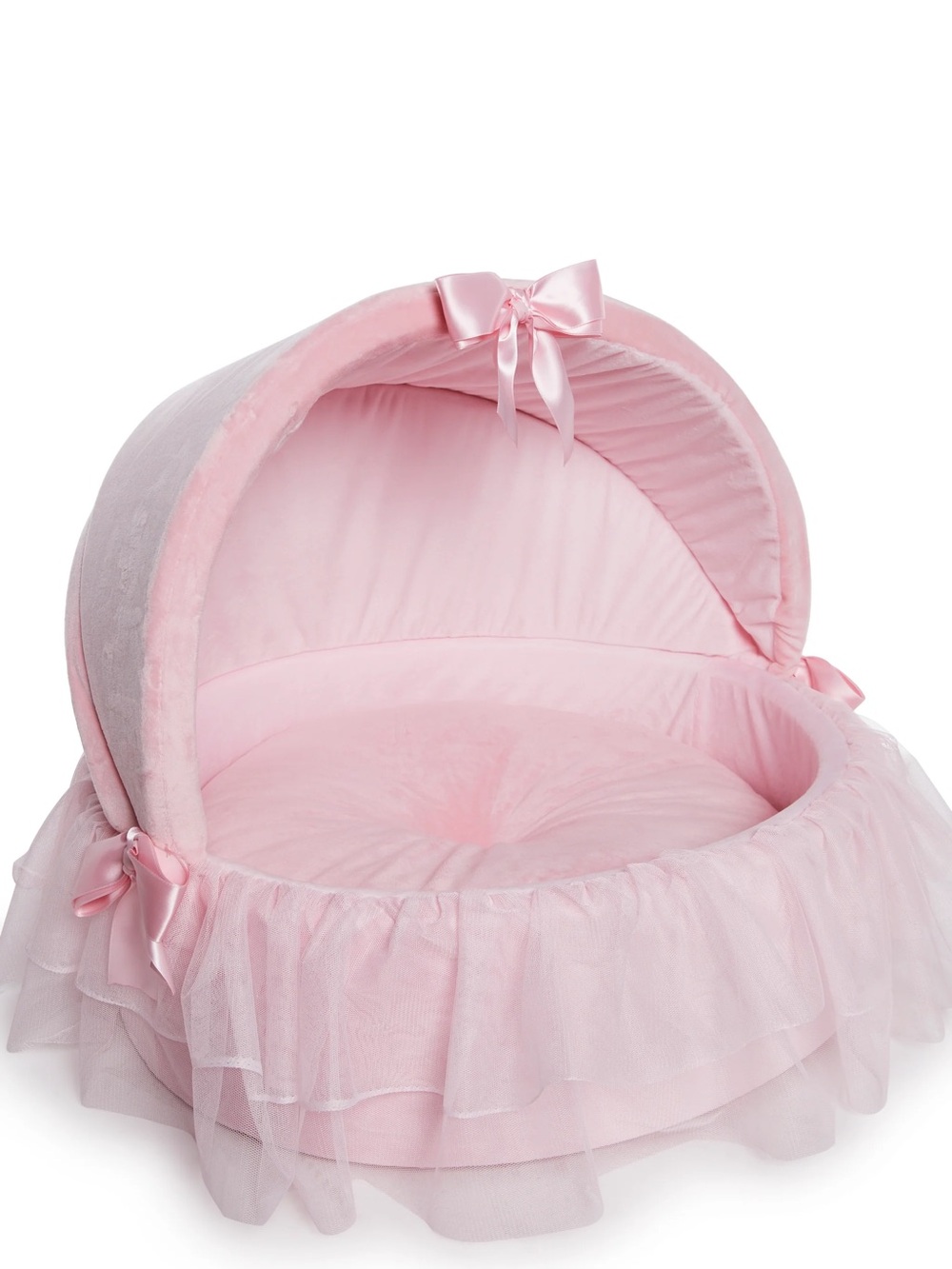 Small Dog or Cat Bed  Plush Canopy Bed with Bow Detail